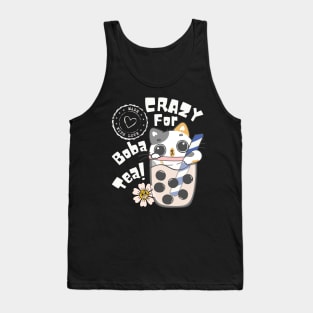 Cute Kitty Boba Tea Crazy Tank Top